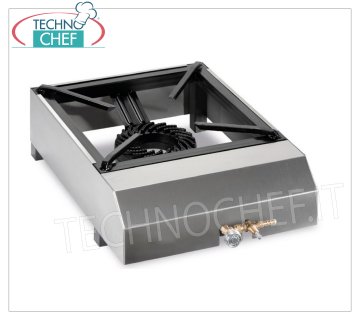 TECHNOCHEF - Fornello gas professionale da tavolo, 1 fuoco da Kw 7,5 FORNELLO a GAS PROFESSIONALE da TAVOLO, con 1 bruciatore in ghisa da Kw.7,5, Peso 9,5 Kg, dim.mm.400x570x170h