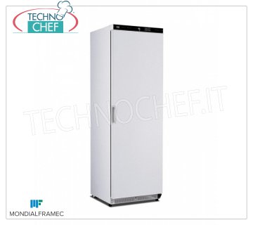 MONDIAL FRAMEC - Armadio Frigo 1 Porta, lt.380, Professionale, Classe D, Mod.KICPV40MLT Armadio Frigorifero 1 Porta, MONDIAL FRAMEC, struttura esterna in lamiera d'acciaio bianca, capacità lt.380, temperatura -2°/+10°C, ventilato con evaporatore a pacco alettato, Classe D, V. 230/1, Kw. 0,16, Peso 84,50 Kg, dim.mm.600x620x1872h