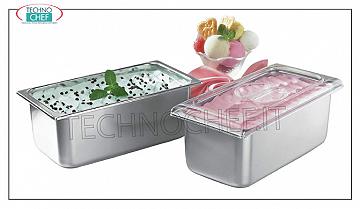 Vaschette - Bacinelle Inox per Gelato Bacinella inox per gelato, lt.2,5, dim.mm.180x165x120h