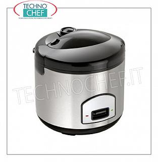 CUOCIRISO INOX per circa 10 PORZIONI con funzione WARM, capacità lt.1,8 Cuociriso in acciaio inox per circa 10 porzioni, con funzione WARM, capacità litri 1,8, V.230/1, Kw.0,7, peso 3,5 Kg, dim.mm.285x285x280h