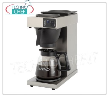 Technochef - MACCHINA per CAFFE' AMERICANO da lt 18, mod.KR220523 Macchina per caffe' Filtro americano ''EXCELSO'' con 1 Caraffa e 2 Piastre Calde, produzione oraria lt.18,  V.230/1, Kw.2,25, dim.mm.190x370x433h