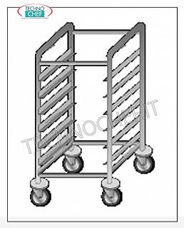 Carrelli per teglie/bacinelle Gastronorm Carrello con 14 Guide Anti-ribaltamento per teglie Gastro-Norm 1/1 -- 2/1