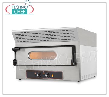 FORNO ELETTRICO per 2 PIZZE, Camera  da cm 61 x 52, con CAPPA Aspirante a CARBONI ATTIVI FORNO PIZZA ELETTRICO per 2 Pizze con CAPPA ASPIRANTE a CARBONI ATTIVI , Linea KUBE EVO, per 2 PIZZE diametro 300 mm, CAMERA da mm 610x520x110h con PIANO in PIETRA REFRATTARIA, V.230/1, Kw.3,25, Peso 59 Kg, dim.mm.740x600/740x550h