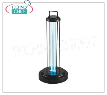 Lampada Germicida Utravioletti Lampada germicida ad ultravioletti realizzata in quarzo, dotata di telecomando per controllo remoto, 38 W - 220 V, dimensioni Ø 190x470 mm.