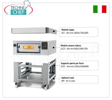 Forno pizza elettrico per 8 pizze da mm 300, camera da mm 600x1200