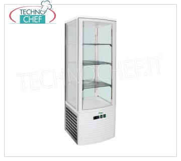 Technochef - Vetrina FRIGO per BIBITE, 1 Porta, Ventilato, Temp.+2°/+8°C, lt.235, Classe C, Mod.LSC235 Frigorifero per BIBITE-BEVANDE professionale, vetro su 4 lati, 1 porta, Ventilato, temperatura +2°/+8°C, capacità lt.235, Classe C, lluminazione a led, completo di 3 griglie, V.230/1, Kw.0,26, Peso 96 Kg, dim.mm.473x405x1642h