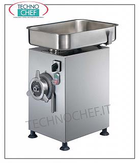 Technochef - Tritacarne professionale con gruppo macinazione carne INOX, Carenato, Tipo  22, Tritacarne - bocca 22, gruppo macinazione carne totalmente inox smontabile, resa prod. Kg/h 300, V 400/3, Kw 1,1, dim cm. 30,5x45x53,5h