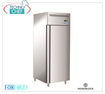 Forcold - Armadio Congelatore-Freezer, con Monoblocco, Sistema plug-in, Professionale, Temp-18°/-22°C, Classe E, mod.M-GN650BT-FC Armadio Congelatore-Freezer 1 Porta, con Monoblocco, Sistema plug-in, lt.650, Temp.-18°/-22°C, ECOLOGICO in Classe E, Gas R290, Ventilato, GN 2/1, V.230/1, Kw.0,52, Peso 114 Kg, dim.mm.740x830x2010h