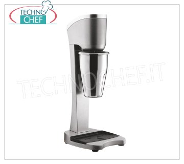 TECHNOCHEF - Frullino Professionale per Frappè con Bicchiere Inox, Mod.MP98 MIXER PROFESSIONALE per la preparazione di frappè, milk shakes e cocktails, struttura in LEGA LEGGERA ed ACCIAIO INOSSIDABILE, contenitore in ACCIAIO INOSSIDABILE da lt.0,9, V.230/1, Kw 0,3, Peso 3,4 Kg, dim.mm.210x180x485h