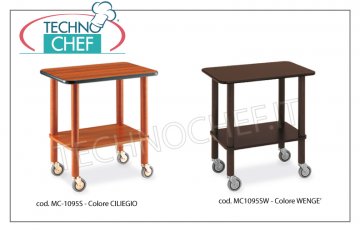Carrelli Gueridon in legno massello, mod. 1095S (colore ciliegio) e mod. 1095SW (colore wengé)