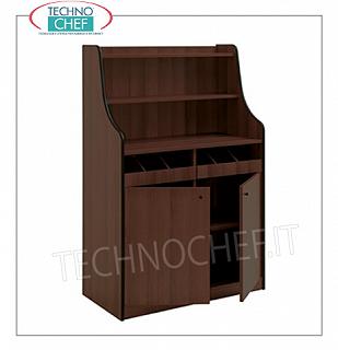 Mobili servizio sala Mobile di servizio sala in legno nobilitato colore CILIEGIO, con 2 cassetti portaposate aperti, vano con 2 ante a battente ed alzata con 2 ripiani, dim.mm.940x480x1450h