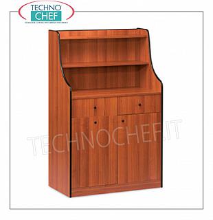 Mobili servizio sala Mobile di servizio sala in legno nobilitato colore CILIEGIO, con 2 cassetti portaposate, tramoggia scorrevole,1 anta a battente ed alzata con 2 ripiani, dim.mm.940x480x1450h