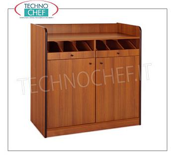 Mobili servizio sala Mobile di servizio sala in legno nobilitato colore CILIEGIO, con 2 cassetti portaposate aperti e vano con 2 ante a battente, dim.mm.940x480x980h