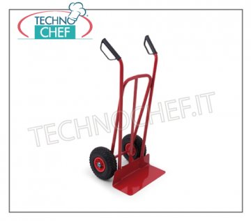 Technochef - CARRELLO  PORTACASSE-PACCHI, art. 1891 Carrello portacasse rosso, con 2 Ruote e Maniglie di Guida, portata max 200 Kg, dim cm. 62x55x126h