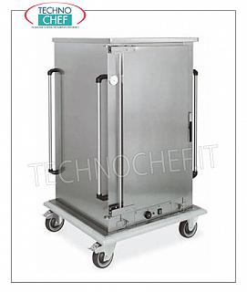 Mantenitore di temperatura, Carrello CALDO Ventilato per 8 GN 1/1 Carrello CALDO di MANTENIMENTO per ALIMENTI COTTI, 1 porta a battente, CAPACITA' 8 GRIGLIE o teglie GASTRO-NORM 1/1 (mm.325x530), PASSO fra le guide 120 MM, RISCALDAMENTO VENTILATO, temp.da +65° a +90°, UMIDIFICATORE, V.230/1, Kw.1,6, dim.mm.780x730x1510h