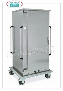 Mantenitore di temperatura, Carrello CALDO Ventilato per 13 GN 1/1 Carrello CALDO di MANTENIMENTO per ALIMENTI COTTI, 1 porta a battente, CAPACITA' 13 GRIGLIE o teglie GASTRO-NORM 1/1 (mm.325x530), PASSO fra le guide 80 MM, RISCALDAMENTO VENTILATO, temp.da +65° a +90°, UMIDIFICATORE, V.230/1, Kw.1,6, dim.mm.780x730x1510h