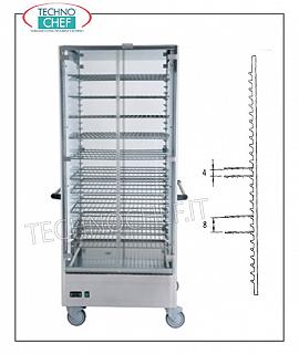 Carrelli portapiatti caldi CARRELLO PORTAPIATTI CALDO in versione con 15 GRIGLIE da mm.650x650 per un totale di 60 PIATTI con DIAMETRO MAX di 310 mm o 90 PIATTI con DIAMETRO MAX di 200 mm, riscaldamento statico con temperatura fra 30°e 60 °C, V.230/1, Kw.2,00, dim.mm 830x770x1900h