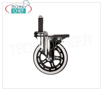 Technochef - Kit 4 ruote elastiche di cui 2 con Freno, mod. E KIT 4 ruote elastiche, di cui 2 con freno, diametro  125 mm , per pavimenti sconnessi o per esterno
