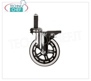 Technochef - Kit 4 ruote elastiche di cui 2 con Freno, mod. E