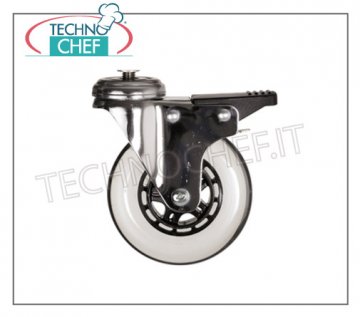 Technochef - Kit 4 ruote elastiche, di cui 2 con freno, mod . E KIT 4 ruote elastiche diametro 125 mm, di cui 2 con freno