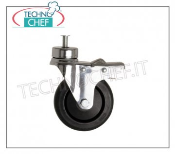 KIT 2 ruote Elastiche con freno per carrelli