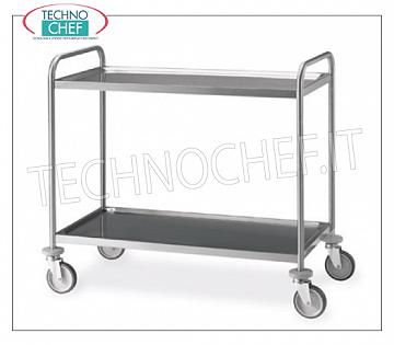 Carrelli di servizio in acciaio inox Carrello inox 2 ripiani stampati, gamma completa