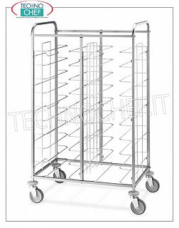 Carrelli Portavassoi Universale self-service, Portata vassoi n.20, mod.1475U Carrello portavassoi self/service con supporti di tipo universale, portata vassoi n.20, dimensioni mm 950x600x1590h