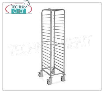 TECHNOCHEF - CARRELLO INOX  per 18 TEGLIE GN 1/1, Mod.2062