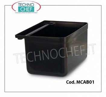 Carrelli di servizio in acciaio inox Bacinella portarifiuti in PVC, dim.mm. 350x190x180
