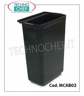Carrelli di servizio in acciaio inox Bacinella portarifiuti in PVC, dim.mm. 330x160x510