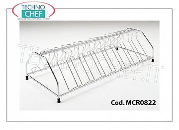 Carrelli di servizio in legno Porta bottiglie in filo di acciaio cromato a 12 posti, dim.mm 700x400x220h