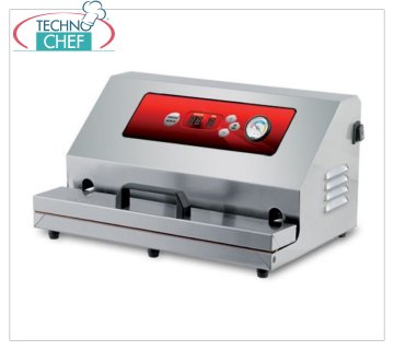 Technochef - Macchina sottovuoto automatica ad aspirazione esterna, barra saldante da 450 mm, mod.MICRO