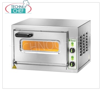 FIMAR - Forno pizza elettrico per 1 pizza, camera da cm 40,5x40,5 alta cm 22, comandi meccanici, mod. MICROVC22 FORNO  PIZZA ELETTRICO, 1 CAMERA da mm.405x405x220h, con PORTA VETRO ed  Illuminazione, Piano cottura in refrettario,  2 TERMOSTATI REGOLABILI per SUOLA e CIELO, temperatura da +50° a +500 °C, V.230/1, Kw.2,2, Peso Kg.33, dim.esterne mm.600x560x400h