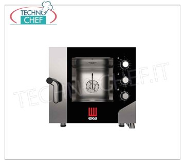 Tecnoeka - FORNO Convezione-Vapore Elettrico  per 5 TEGLIE GN 1/1, Comandi Meccanici, mod. MK511S FORNO  CONVENZIONE VAPORE Elettrico ventilato TECNOEKA , Professionale con camera di cottura per 5 TEGLIE GASTRO-NORM 1/1, PANNELLO ELETTROMECCANICO, V.380/400 3N, Kw. 7,8, Peso 78,4 Kg, dim.mm. 730x855x700h