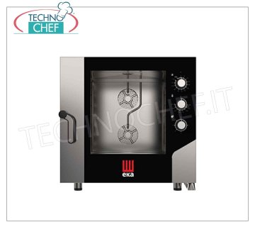 Tecnoeka - FORNO CONVEZIONE VAPORE Elettrico per 6 teglie PASTICCERIA da mm 600x400,  mod. MKF 664 S FORNO CONVENZIONE VAPORE Elettrico Ventilato, Professionale per PASTICCERIA e PANETTERIA con camera di cottura per 6 TEGLIE da mm 600x400, COMANDI ELETTROMECCANICI, V.400/3+N, Kw.10,4, Peso 108,2 Kg, dim.mm 850x1041x850h