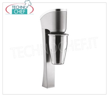 TECHNOCHEF - Frullino Professionale a Parete con Bicchiere Inox, Mod.MP98 MIXER PROFESSIONALE A PARETE per la preparazione di frappè, milk shakes e cocktails, struttura in LEGA LEGGERA ed ACCIAIO, contenitore in ACCIAIO INOSSIDABILE da lt.0,9 , V.230/1, Kw 0,3, Peso 2,9 Kg, dim.mm.150x100x440h