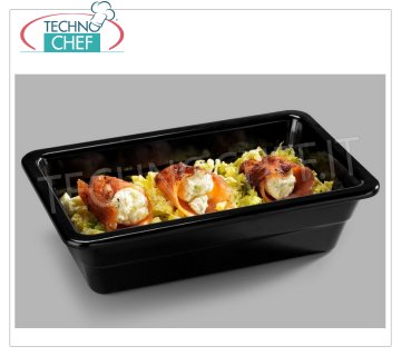 BACINELLA GASTRONORM GN 1/4 in MELAMINA NERA, dim.mm.265x162x65h