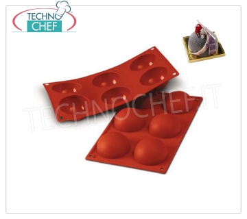 Stampo Silicone ''6 Semisfere'', Ø70 h 35 mm