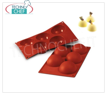 Stampo Silicone ''5 Semisfere'', Ø80 h 40 mm