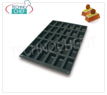 Stampo ''30 Mini Cake'', dim.mm.99x49, h 30 mm Stampo cottura ''30 Mini Cake'' in silicone flessibile e antiaderente, dim.mm.99x49, h 30 mm