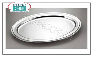Vassoi di portata inox VASSOIO PORTATA OVALE CON BORDO INOX  CM.65
