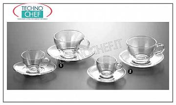 Tazze caffè - cappuccino in vetro TAZZA CAFFE' CON PIATTO, PASABAHCE, Linea Basic