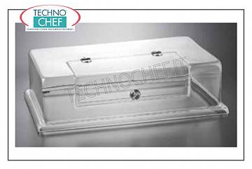 Vetrine espositive neutre da banco COPERCHIO GASTRO-NORM CON APERTURA A FINESTRA, CM.54X34,5X15 H