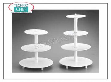 Alzate per torta Alzata torta 2 piani in plastica bianca, Diametro Cm.34-23