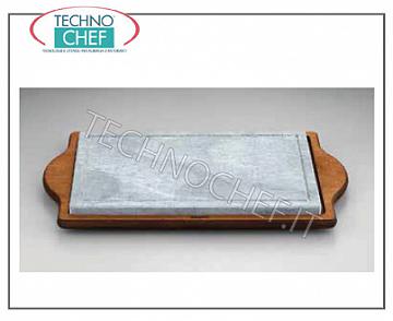 Piastre di cottura e mantenimento in pietra lavica-ollare PIETRA OLLARE RETTANGOLARE CON BASE LEGNO CM. 40X25H