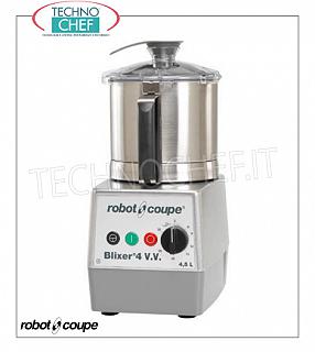 CUTTER-OMOGEINIZZATORE BLIXER 4 V.V, capacità vasca lt.4,5, Marca ROBOT COUPE CUTTER-OMOGEINIZZATORE BLIXER 4 V.V, Marca ROBOT COUPE, con Vasca da 4,5 lt - Variatore di  Velocità da 300 a 3.500 giri/minuto, Comandi ad Impulso, V. 230/1, Kw 1,10, Peso 17,3 kg, Dimensioni mm 242x332x479h