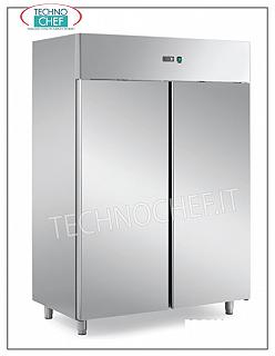 Armadi frigor 2 Porte, Temp. -2°+10° , lt 1.400 PROFESSIONALE TOP,  ad ALTO  SPESSORE - RISPARMIO ENERGETICO Armadio frigorifero 2 porte, litri 1400, a RISPARMIO ENERGETICO-ALTO SPESSORE, temperatura -2°/+10°C, ventilato, Gastro-norm 2/1, linea base senza luce e chiave, V 230/1, kw 0,47, dim. mm 1480x820x2060h