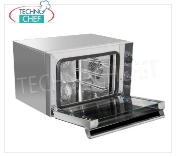 TECNODOM - Forno Convezione Elettrico  per 3 Teglie/Griglie GN 2/3 (cm 35,4x32,5), Comandi Manuali, mod. NERINO FORNO CONVEZIONE ELETTRICO ULTRA COMPATTO, capacità 3 TEGLIE Gastro-Norm 2/3 (escluse), COMANDI MANUALI, V.230/1, Kw.2,5, Peso 25 Kg, dim.mm.600x520x390h