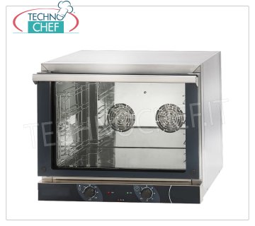 TECNODOM-FORNO CONVEZIONE  Elettrico per 4 Teglie GN 1/1 cm 32,5x53),   mod. NERONE 4T GN1/1 FORNO CONVENZIONE elettrico ventilato, per GASTRONOMIA, capacità 4 TEGLIE GN 1/1, mm 530x325 (escluse), versione con COMANDI MANUALI, V.230/1, Kw.3,15, Peso 35 Kg, dim.mm.686x660x580h