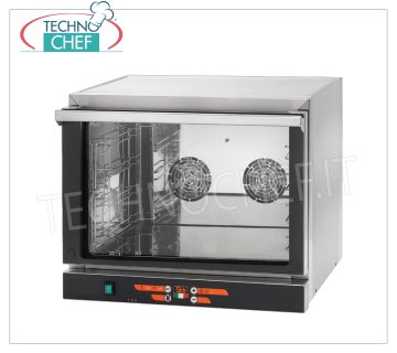 TECNODOM - Forno Convezione Elettrico, 4 Teglie GN 1/1, Comandi Digitali, mod. NERONE EKO 4 GN 1/1 FORNO CONVEZIONE ELETTRICO, capacità 4 TEGLIE Gastro-Norm 1/1 (escluse), COMANDI DIGITALI, V.230/1, Kw.3,15, Peso 35 Kg, dim.mm.686x660x580h